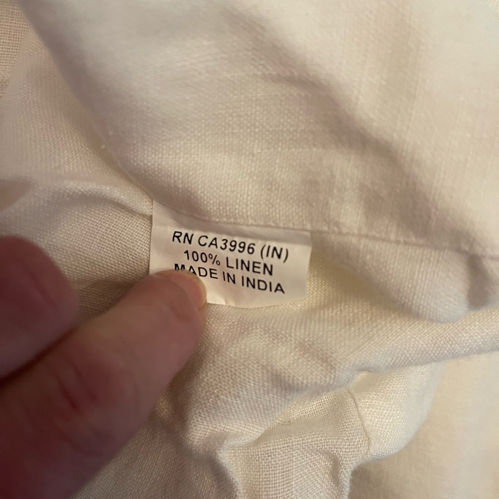 King sized Pom Pom at Home linen Duvet Cover - cream and flax - Picture 8 of 9